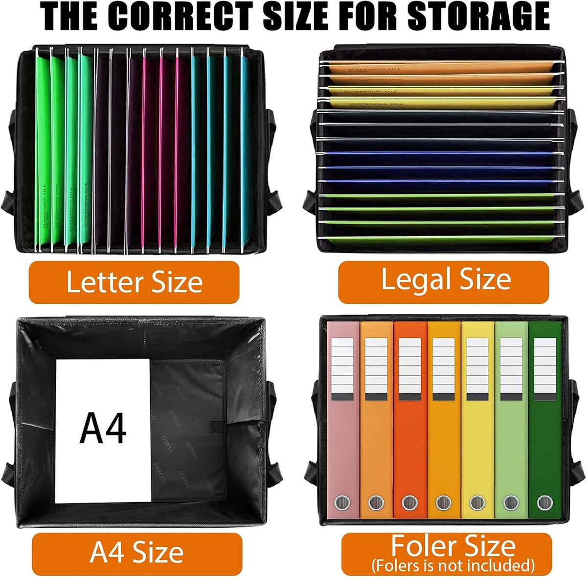 2 Layer Fireproof Document Box with Lock, Black K9627