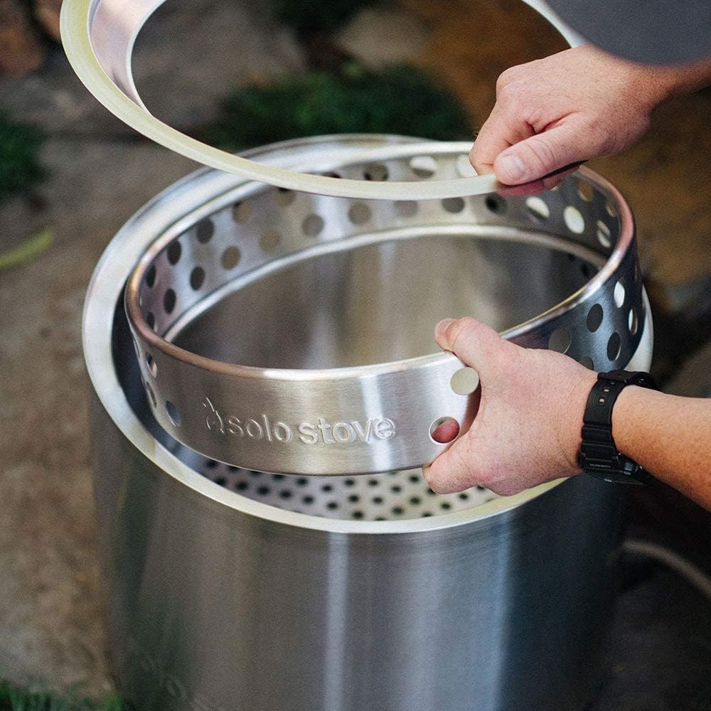 Portable Stainless Steel Wood Burning Fire Pit 19.4x14 Inches D103812