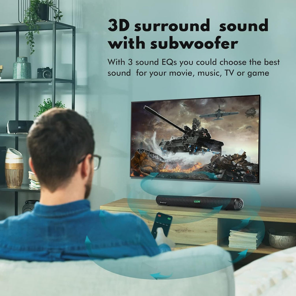 28-Inch 120W Sound Bar with Subwoofer and Wireless Bluetooth X9528