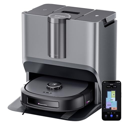 Black Robot Vacuum and Mop with Self Emptying Base S3769