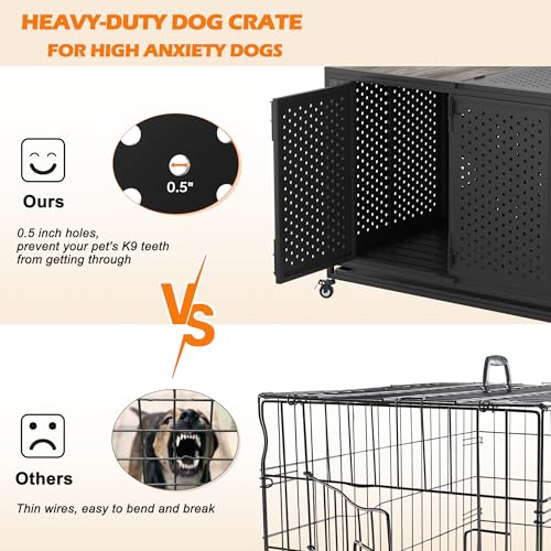 Brown Heavy Duty Metal Dog Crate Furniture X35966