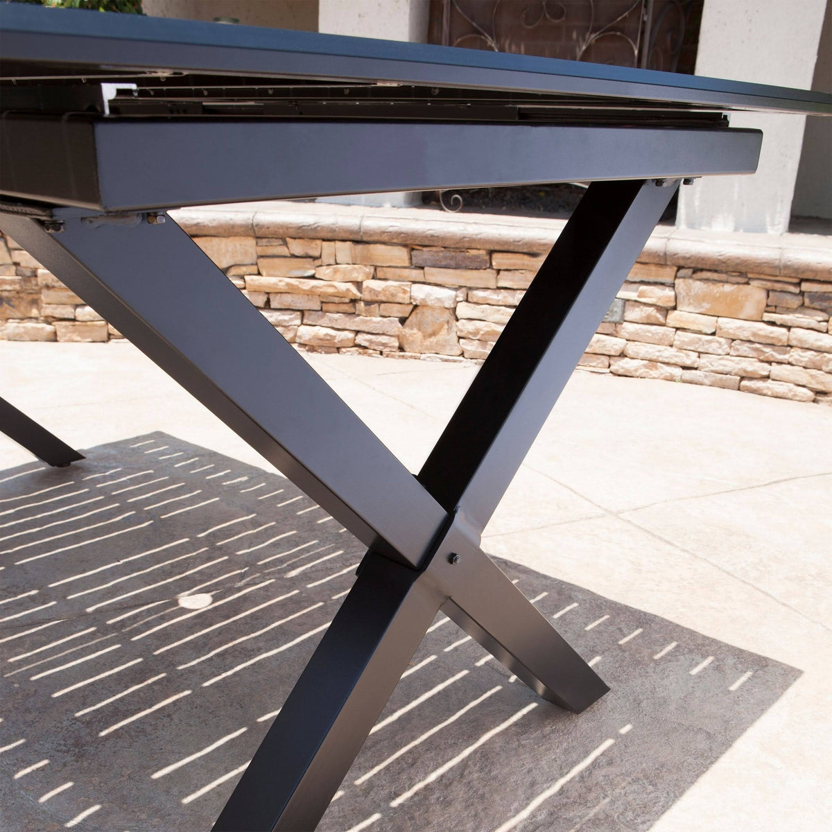 Black Cast Aluminum Rectangular Dining Table L175736