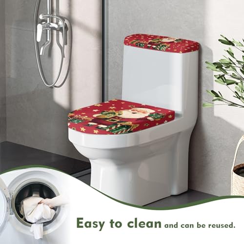 Christmas Trees Toilet Lid Cover and Toilet Tank Cover Set Stretch Seat Covers W620951