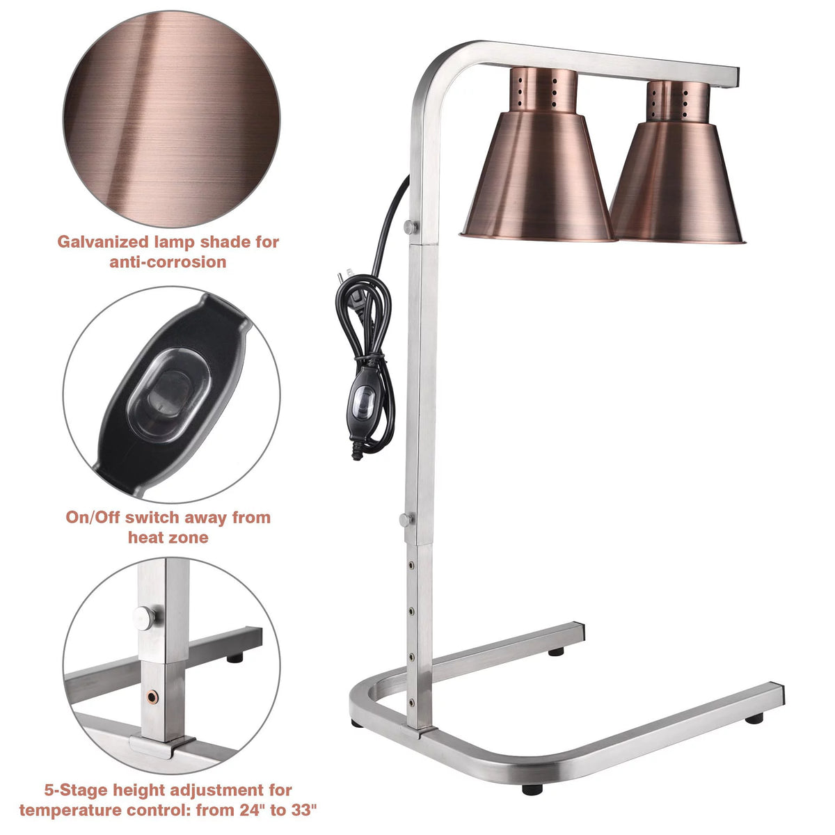 Commercial Food Warmer with Dual 250W Bulbs R28554