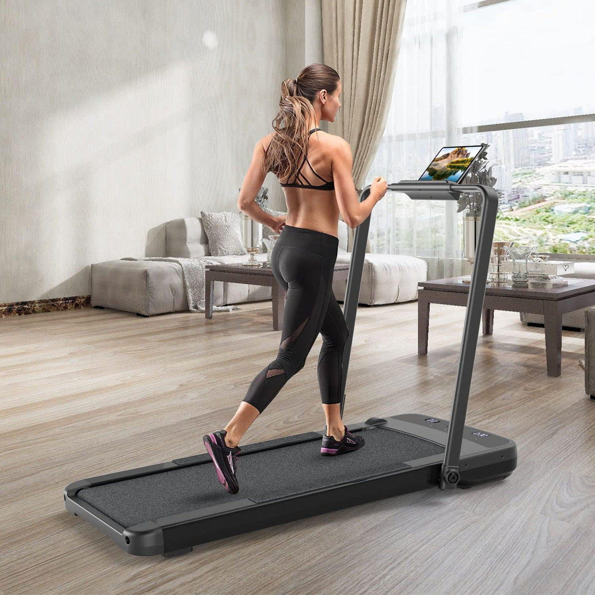 2 in 1 Folding Under Desk Treadmill with Remote Control S325387