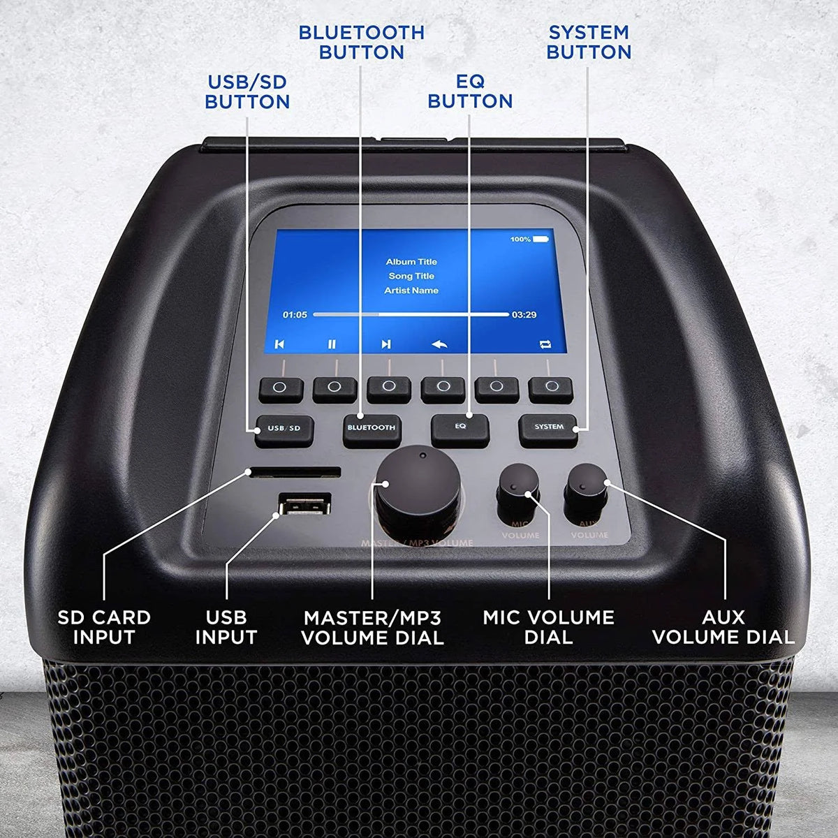 100W Rechargeable PA Speaker with 8” Woofer F26430