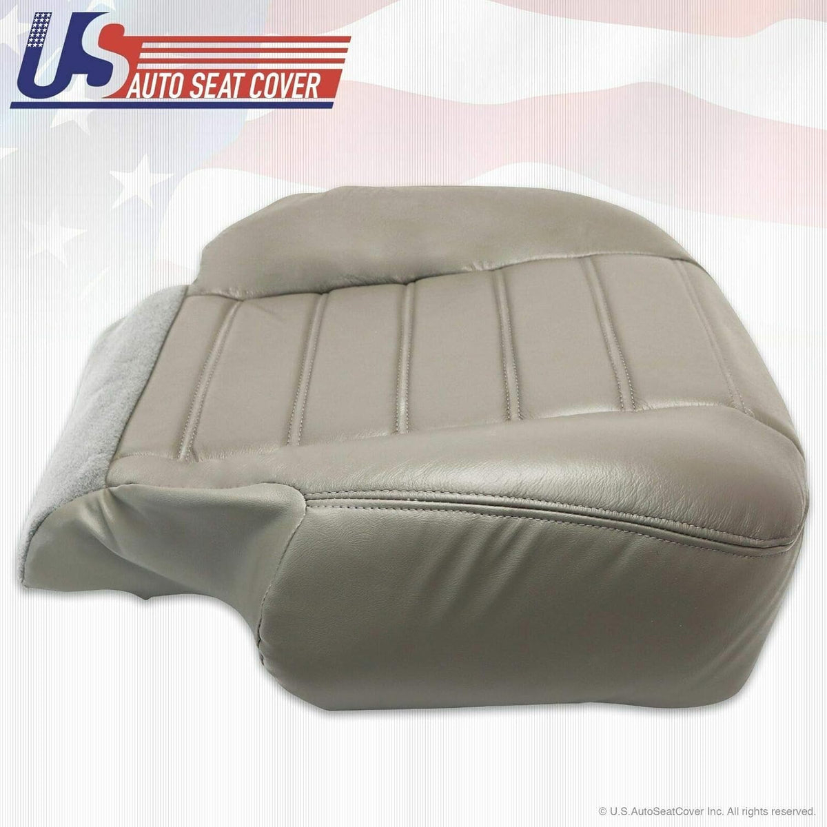 2003 to 2007 Hummer H2 Passenger Bottom Genuine Leather Seat Cover Wheat Gray D34412