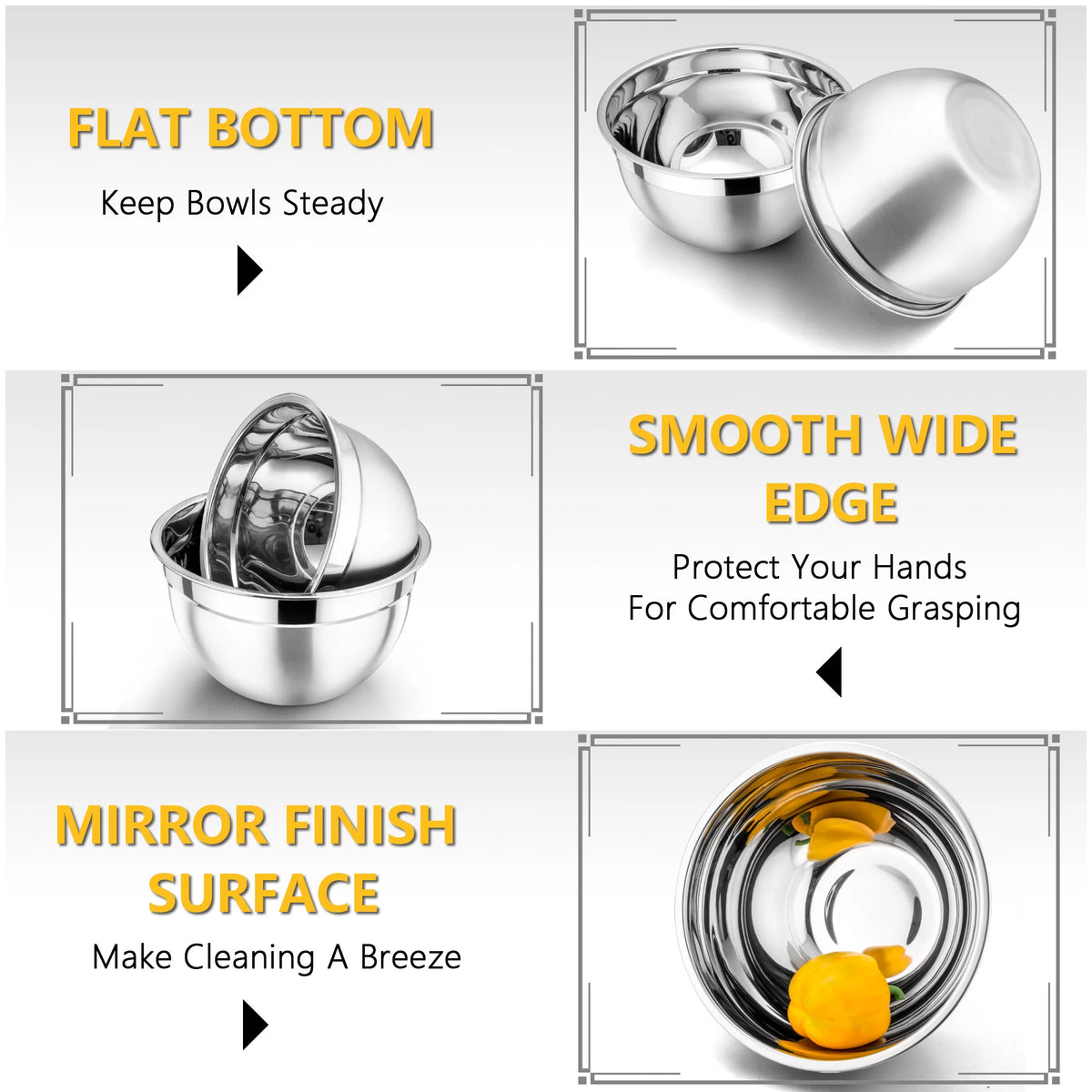 Stainless Steel Mixing Bowls with Lids Set of 7 L2331
