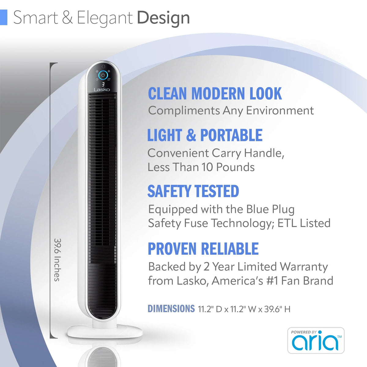 Black Smart Tower Fan G391224