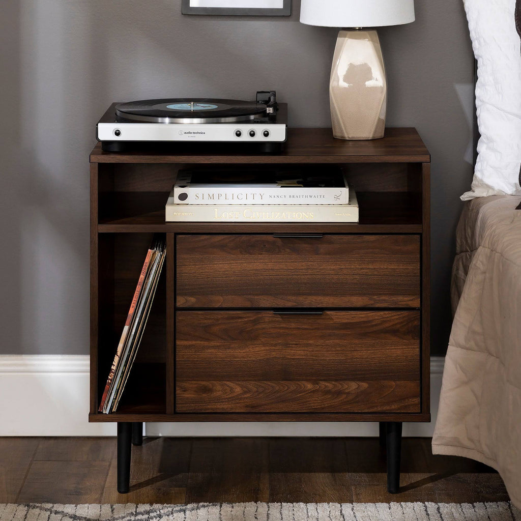 Dark Walnut Storage Side Table Z9730