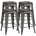 24" Counter Bar Stool with Wooden Seat N1939