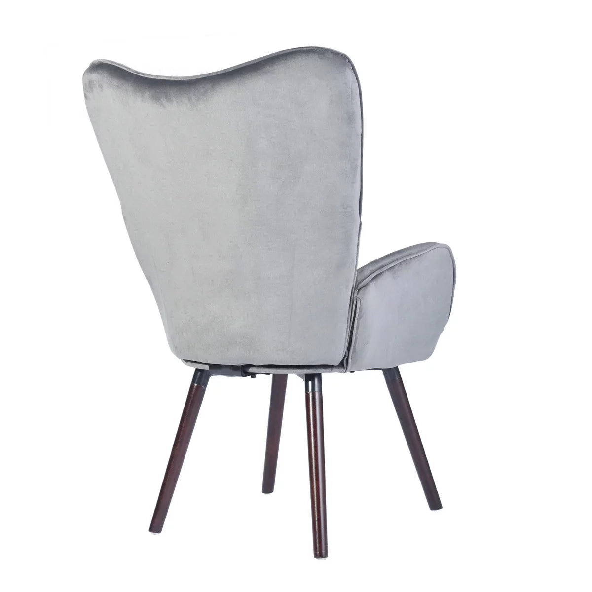 Gray Velvet Tufted Wing Back Accent Chair U12833