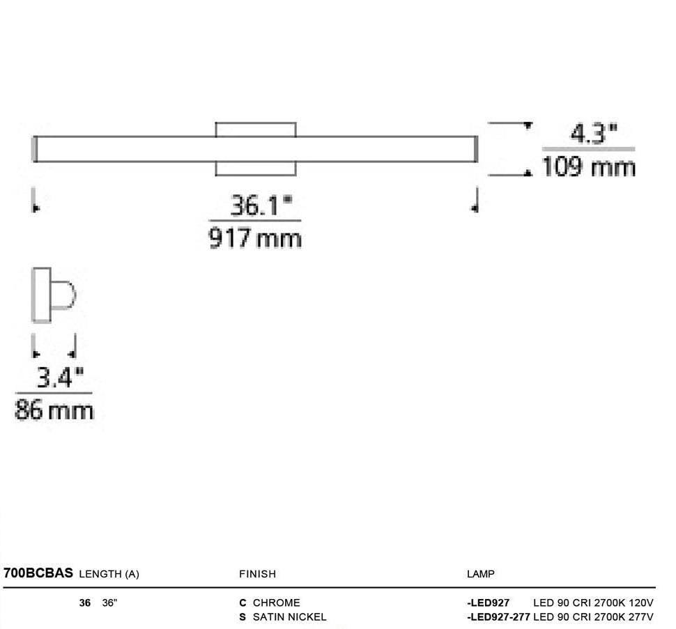 Satin Nickel 36 Bath Light Q454574