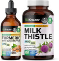 Turmeric with Black Pepper Tincture 4 Fl. Oz. & Milk Thistle 250 Capsules A226