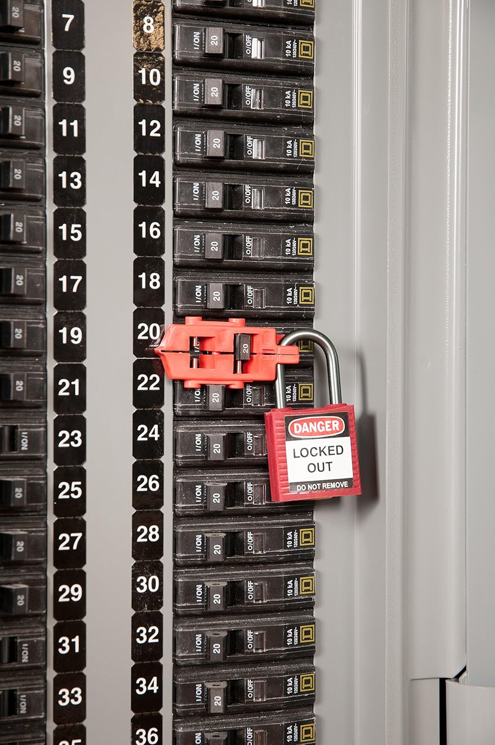 Padlock, Hasp, and Tag Lockout Station with 5 Safety Padlocks Q207328
