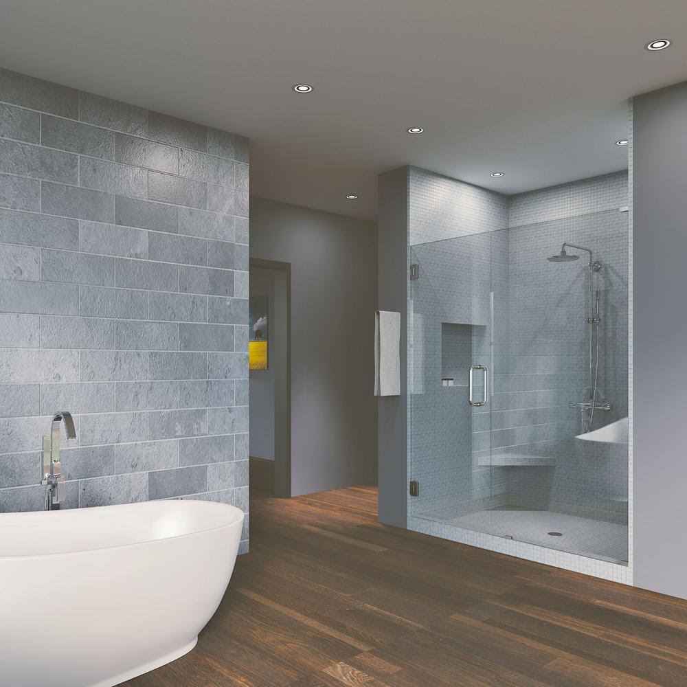 Chrome Frameless Hinged Shower Door J15673