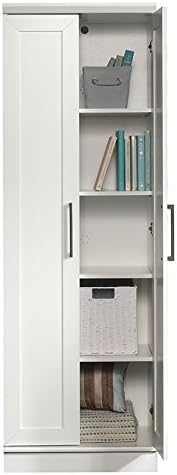 White Storage Cabinet with Door and Shelves P48947