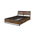 Queen Size Rustic Oak & Black Bed R619307