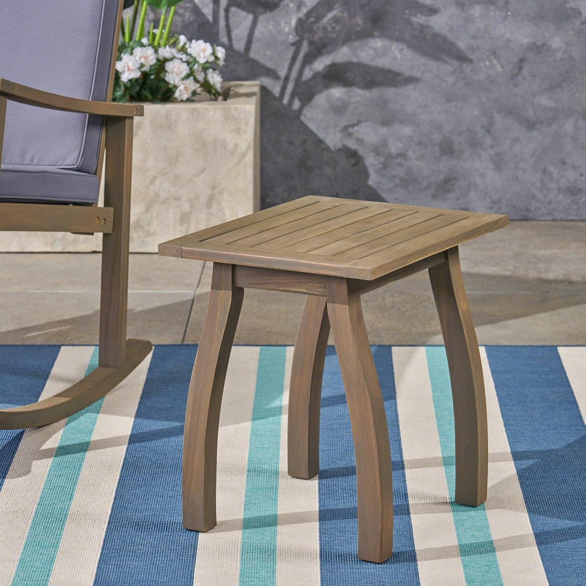Gray Acacia Wood Accent Table Z1915