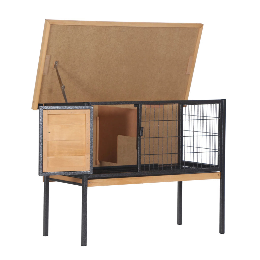 Wooden Rabbit House with Roof C742