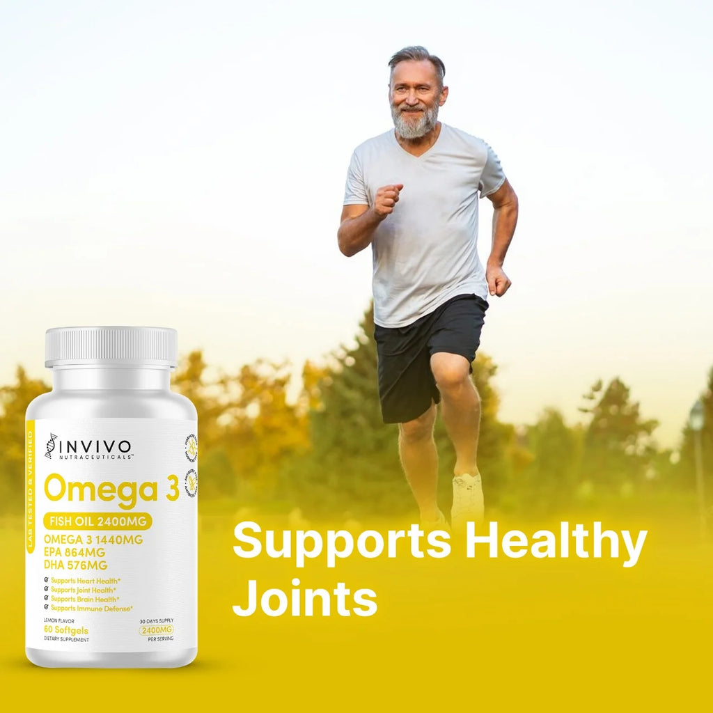 Omega 3 Fish Oil Supplements 60 Soft gels 2400 mg W639363
