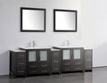 96 in. Double Sink Vanity Cabinet with Ceramic Sink & Mirror Espresso U850572