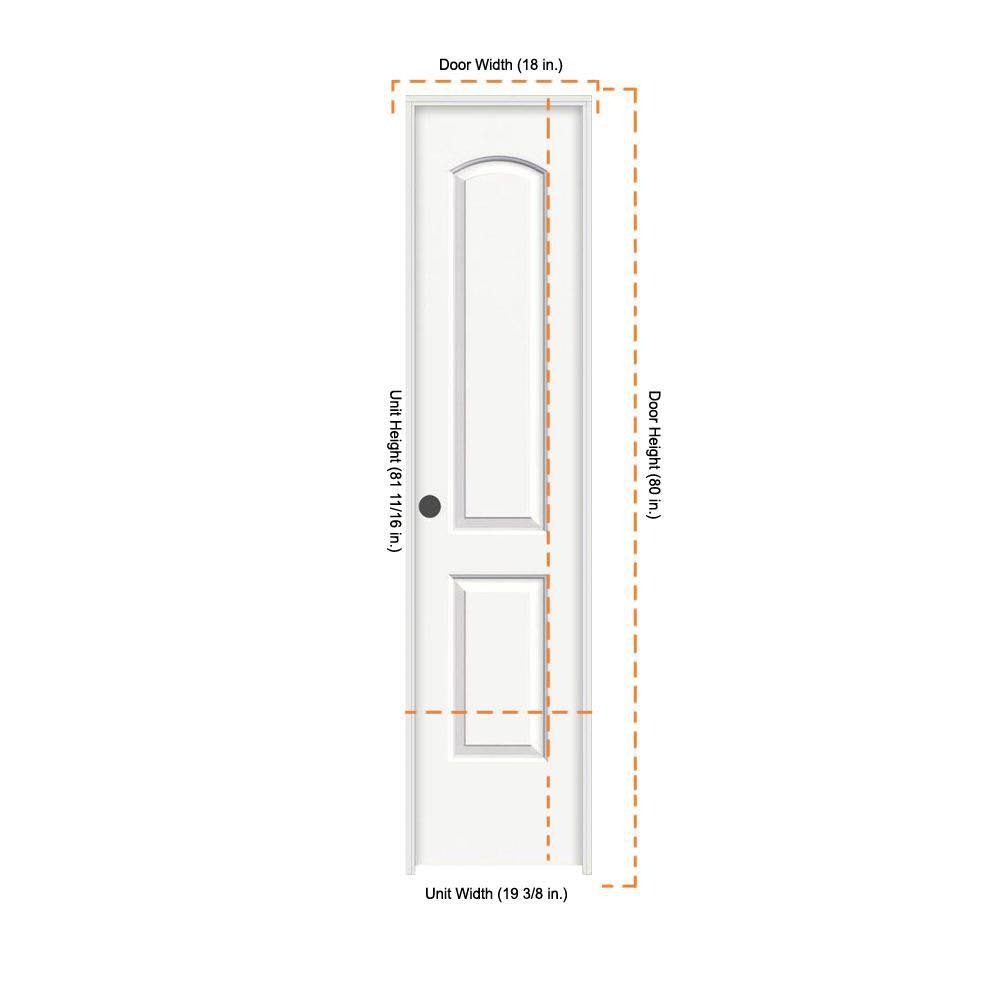 18 in. x 80 in. White Painted Right-Hand Molded Composite MDF Single Prehung Interior Door L424348