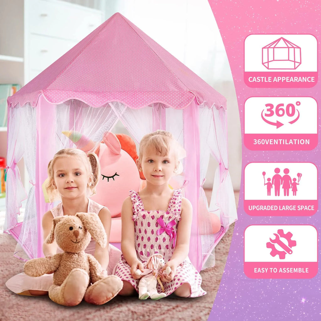 Castle Princess Tents with Lights, Kids Tents for Indoor and Outdoor Play R587964