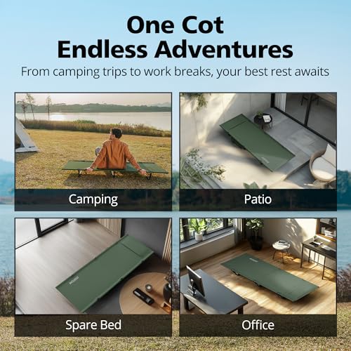Ultralight Portable Folding Camping Cot, 350 lbs, Black S426