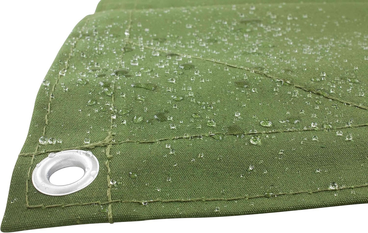 10' x 16' Green Canvas Tarp 12oz Pack of 2 C9414