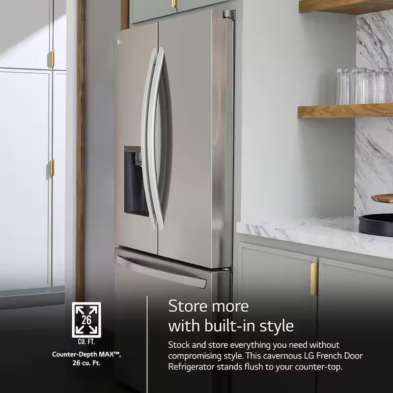 26 cu. ft. Smart Counter-Depth French Door Refrigerator with Dual Ice Makers M246970