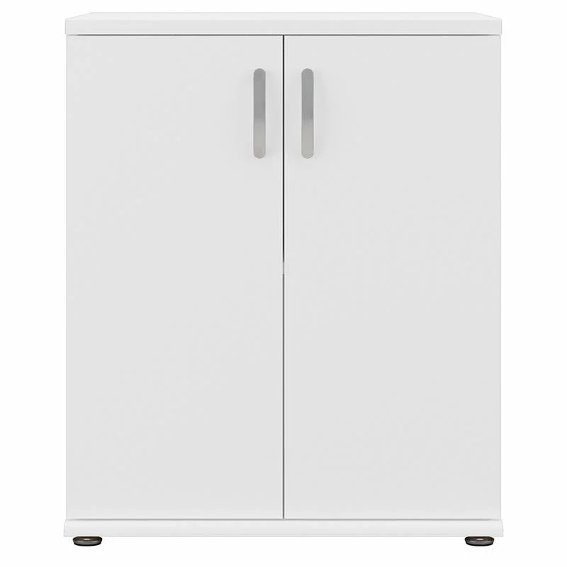White Engineered Wood Cabinet with Doors L1830
