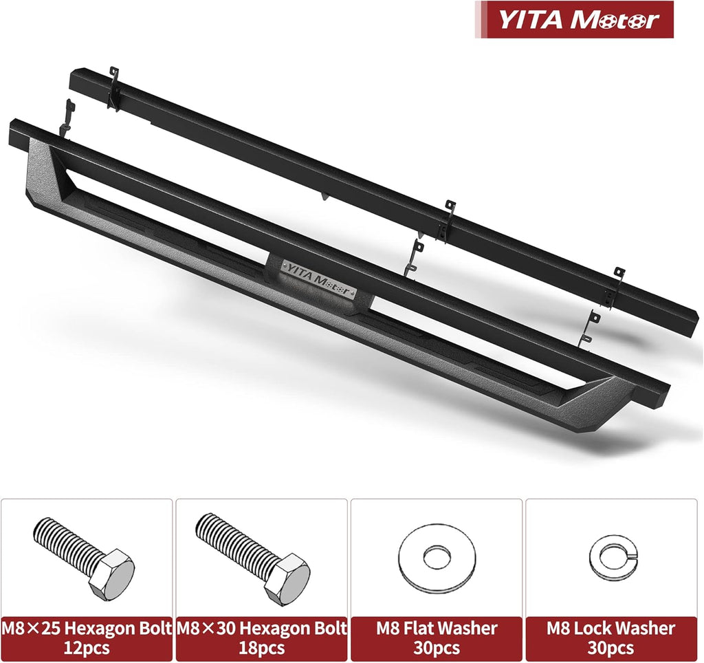 Black Powder Coated Nerf Bars Running Boards E62364