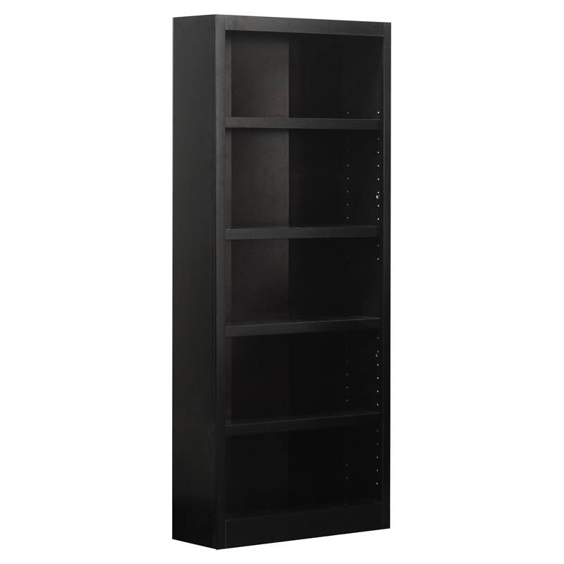 Espresso 5-Shelf Wood Bookcase J3322