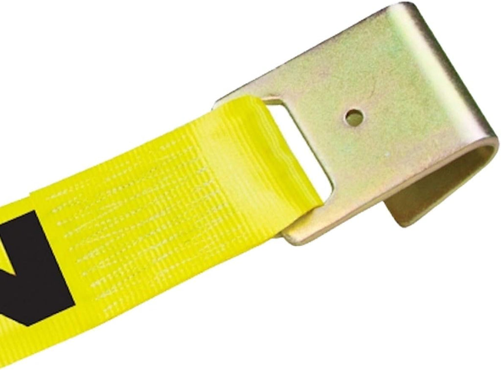 Ratchet Strap with Flat Hooks, 4 Inch x 27 Foot, 2 Pack, Yellow V606262