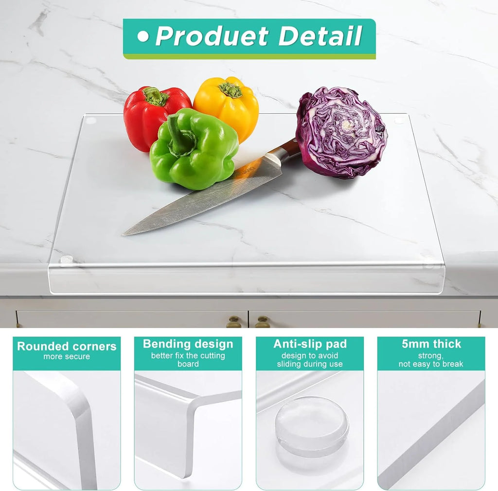 Acrylic Cutting Board with Lip, Transparent 23.6x 17.7in G30222