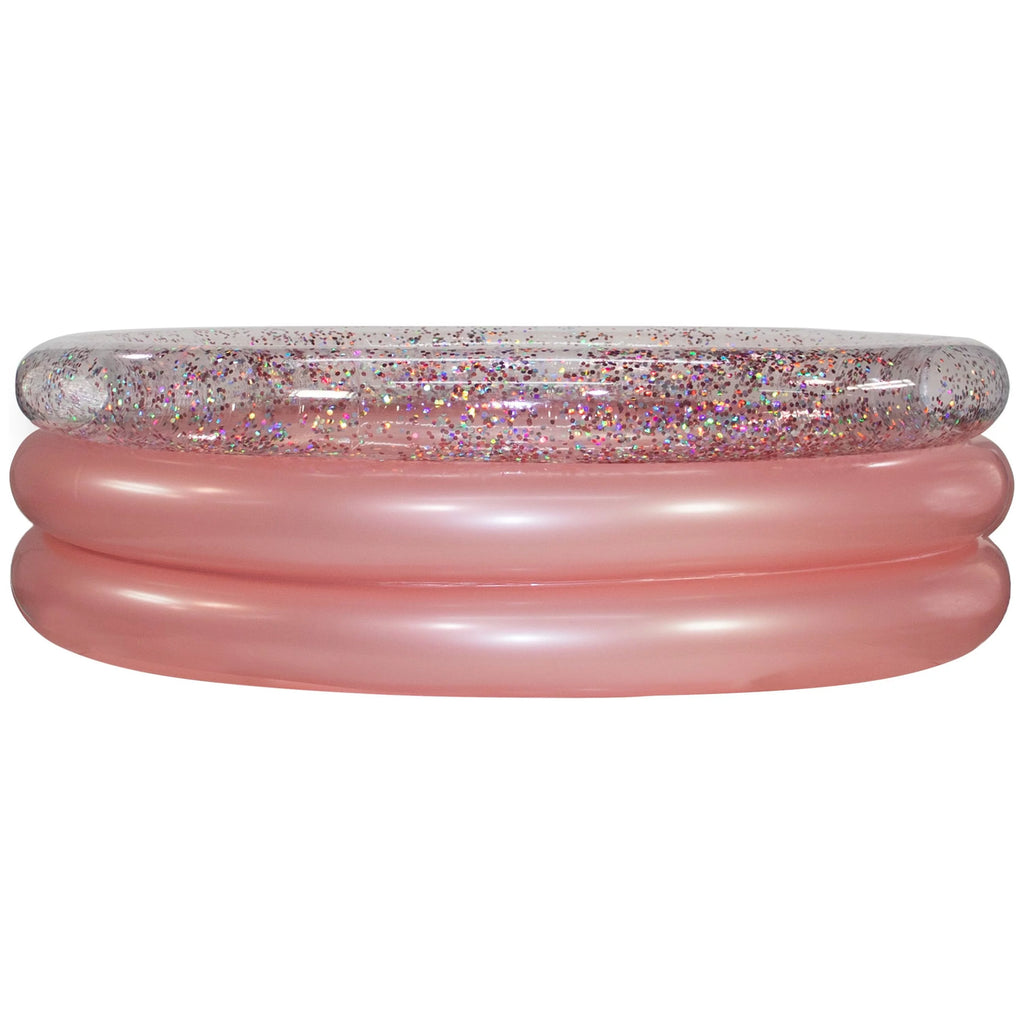 Inflatable Rose Gold Glitter 3 Ring Pool Q8317