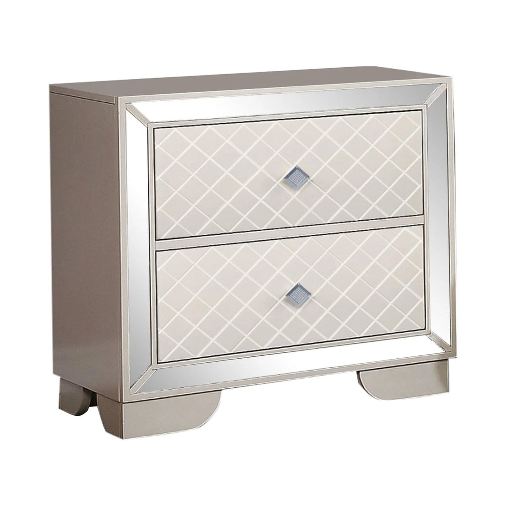 Black 2-Drawer Wood Nightstand O711