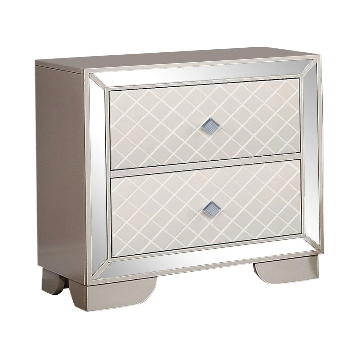 Black 2-Drawer Wood Nightstand O711