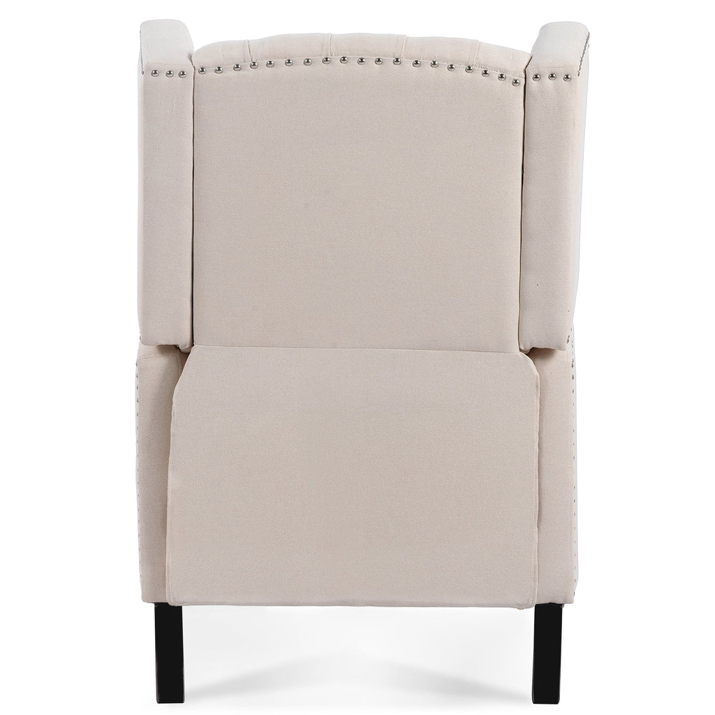 Beige Manual Wing Chair Recliner M3769