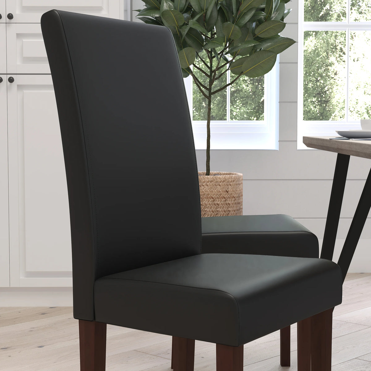 Brown Faux Leather Dining Chair R3474