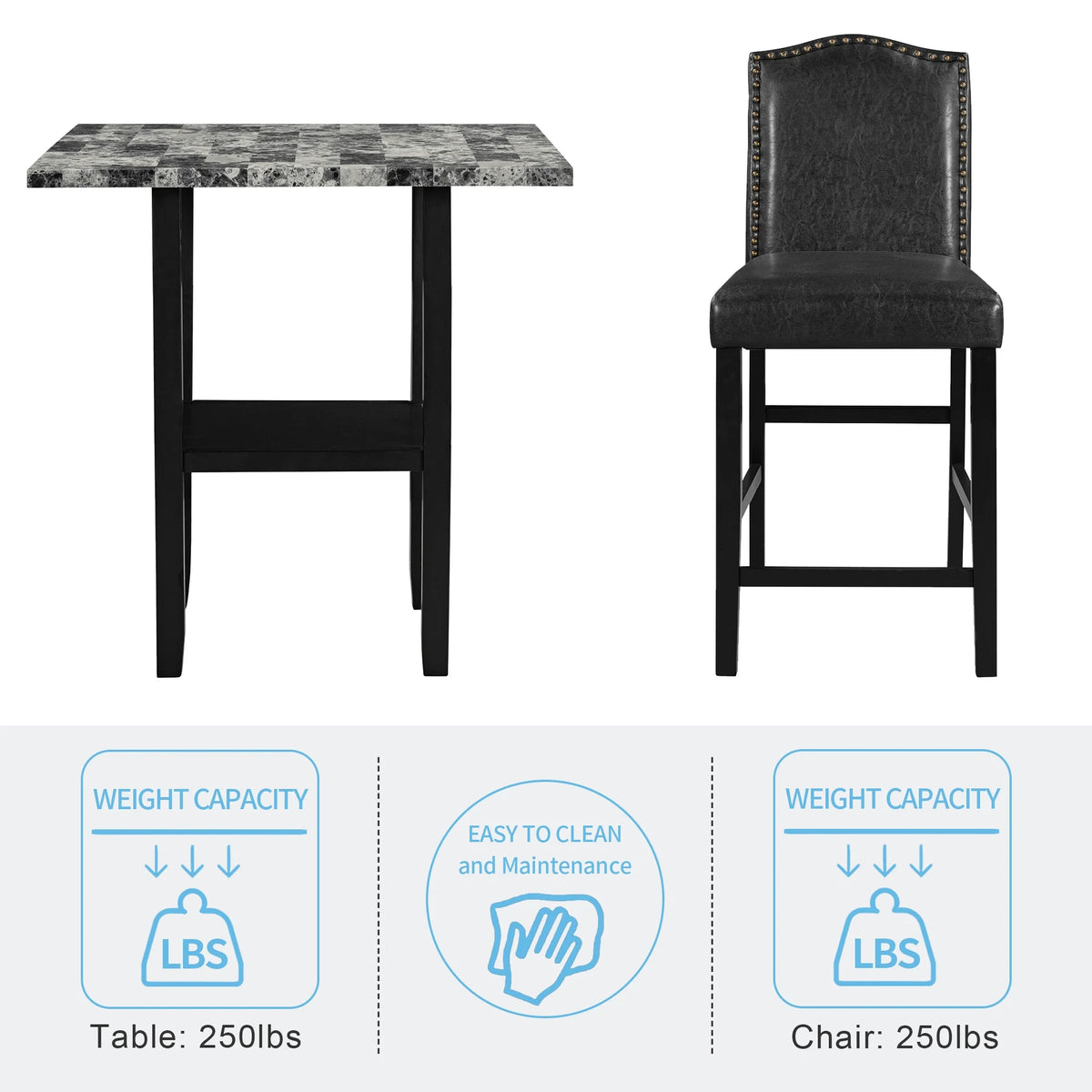 5 Piece Dining Set with 4 Chairs L46251