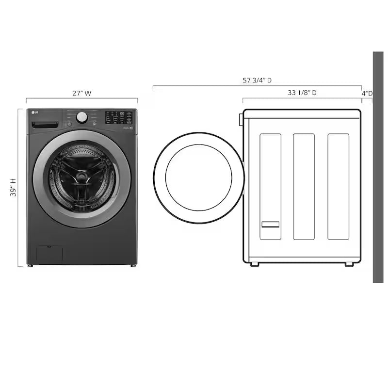 5.0 cu. ft. Stackable Front Load Washer in Middle Black C880800