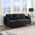 Black Velvet Flared Arm Sofa Q89399