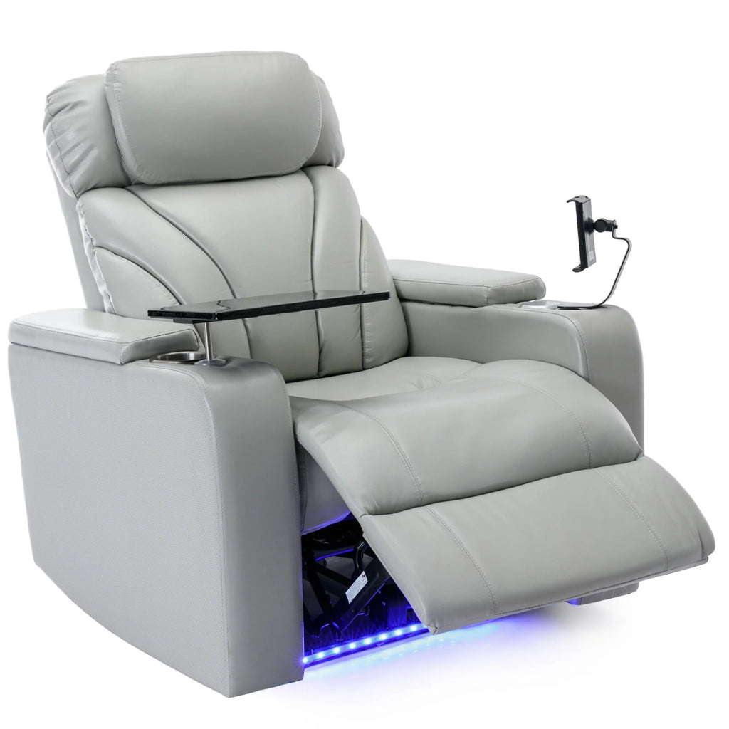 Oversized PU Leather Recliner with Cup Holder Y305861