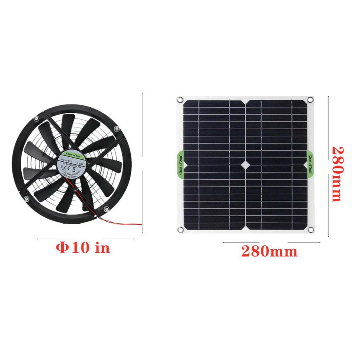 100W Solar Exhaust Fan X620628