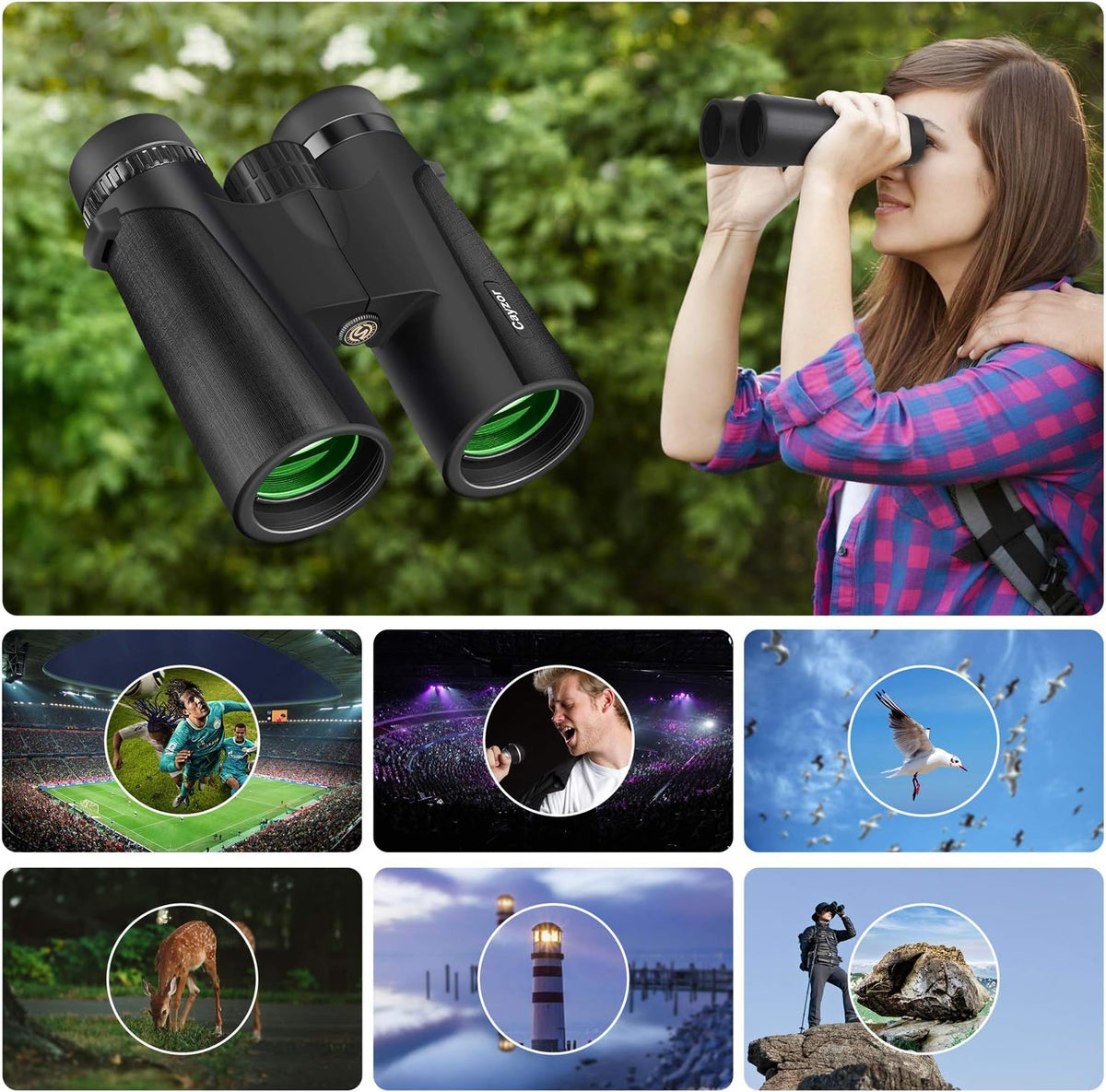 12x42 HD Professional Binoculars with Strap and Carrying Bag D87719