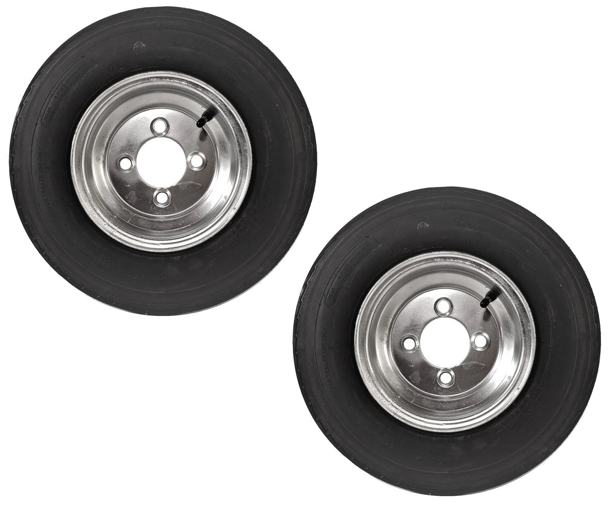 2-Pack Trailer Tire On Rim 4.80-8 4 Lug 6 Ply Galvanized Wheel K809