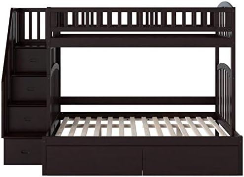 Solid Wood Staircase Storage Bunk Twin Over Full Espresso D1881