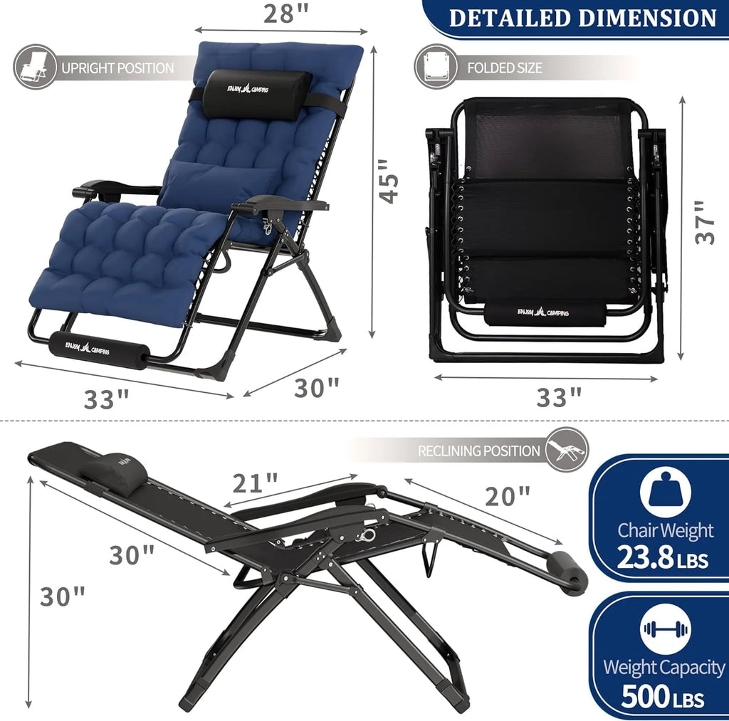 Oversized Zero Gravity Chair Set of 1 Black T75812